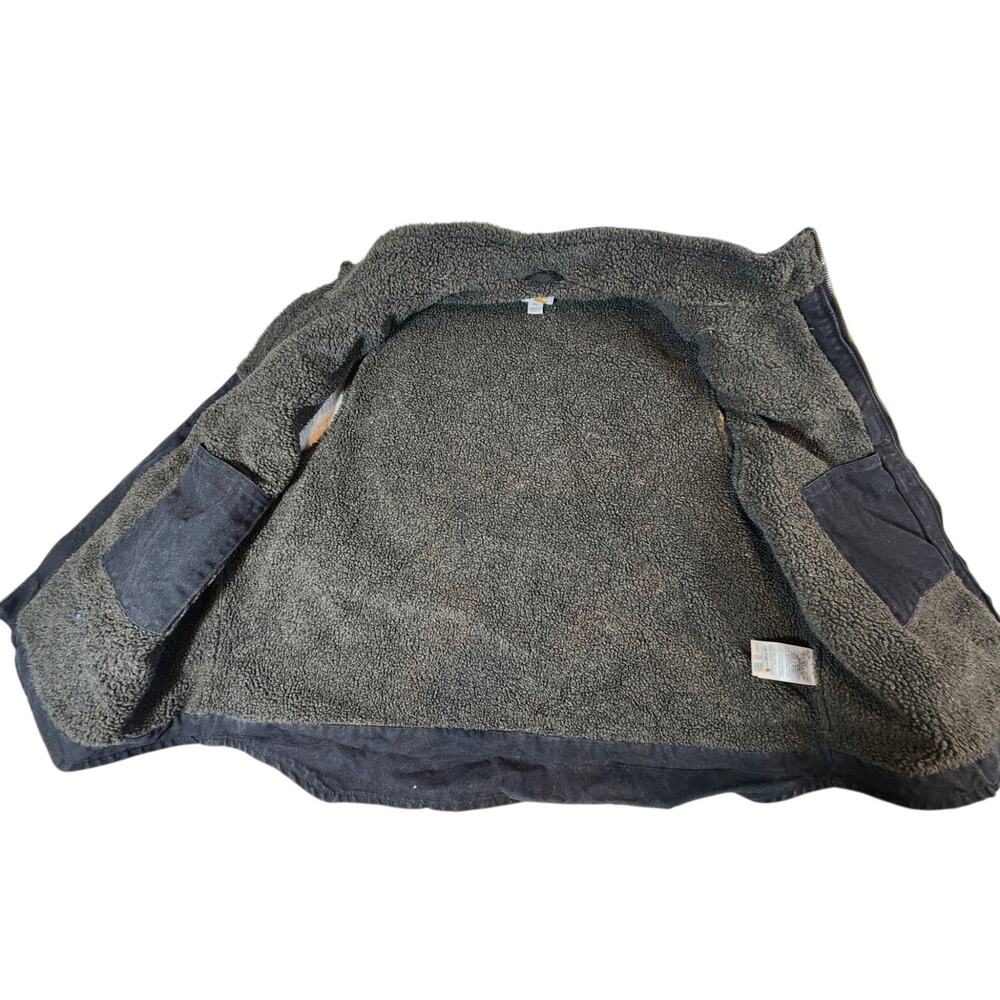 Carhartt Sherpa Lined Work Vest Men’s 2XL Black Full Zip Canvas Utility Vest - Picture 4 of 16